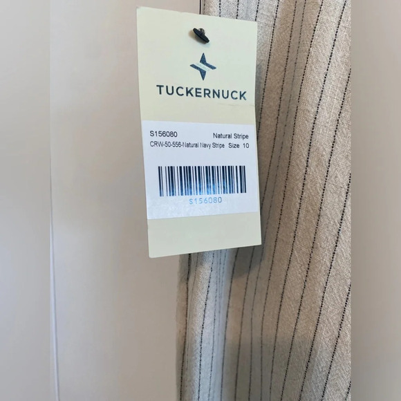 Tuckernuck Natural Stripe High Waist Wide Leg Linen Blend Faris Pants Sz 10 NWT - Picture 8 of 13
